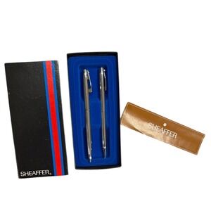 Vtg new in box unused Sheaffer Pen and‎ Pencil Set Silver Tone Gift Boxed